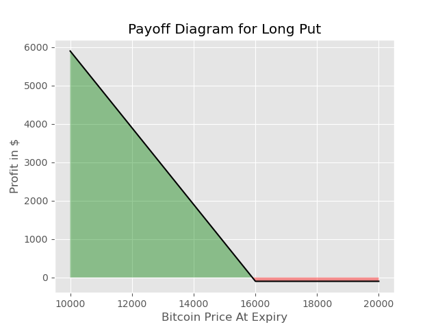 Put Option payoff Bitcoin diagram