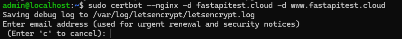 Certbot Nginx Start