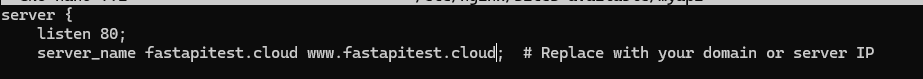 Change Nginx Configuration server_name to Custom Domain