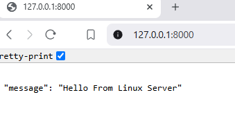 Local Deployment of FastAPI app HomeScreen message