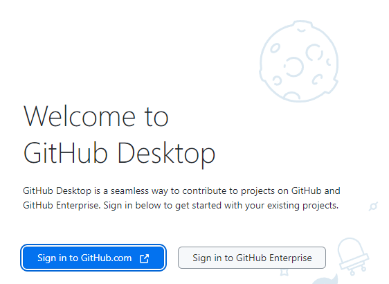 Github Desktop Install sign in step screenshot