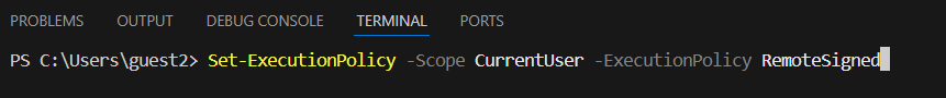 Change Windows ExecutionPolicy Step 3 - Screenshot