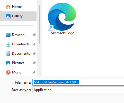 Download VS Code installer Step 2 Screenshot