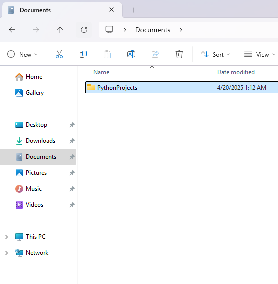 Python Dev Environment , Create Folder Step 1