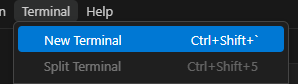 Open Terminal to Create Python Venv screenshot step  1