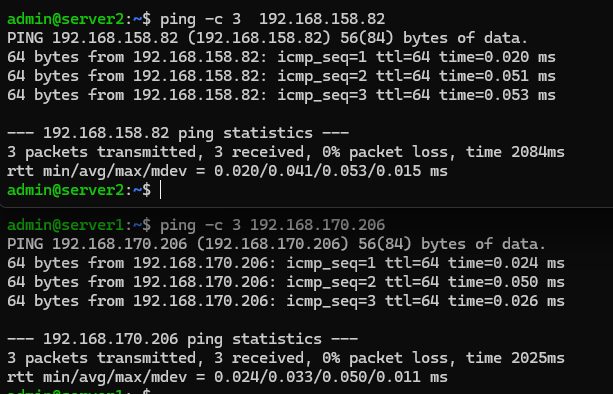 ping a private IP address